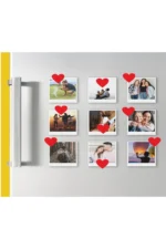 Buzdolabı Magnet Mıknatıs Kalp 6x6cm (10 ADET) - Not-resim Tutucu Buzdolabı Magnet - Görsel 2