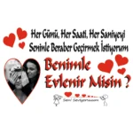Evlilik Teklifi Afişi, Evlenme Teklifi Pankart, (150cmx100cm) Kişiye Özel Tasarım Destekli 1.kalite