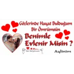 Evlilik Teklifi Afişi, Evlenme Teklifi Pankart, (150cmx100cm) Kişiye Özel Tasarım Destekli 1.kalite