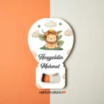 Balon Açacak Magnet, Aslan Temalı Yeni Doğan Erkek Bebek, Doğum Günü, Açacak Magnet Hediyelik