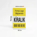 Gayrimenkul - Emlak Kiralık Afiş 50x70 cm ( YIRTILMAZ Branda )