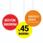 Baskılı Dönkart - Asmalı Oval İndirim Tabelası