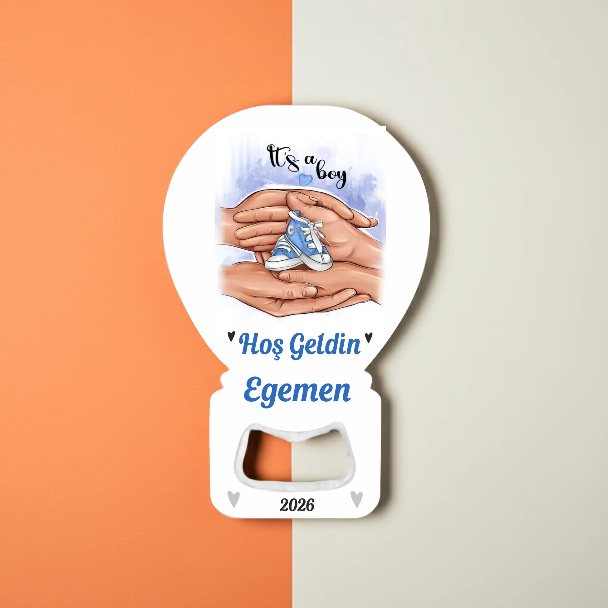 image_1950-370.webp Magnet Açacak Yeni Doğan, Doğum Günü, Erkek Bebek Hediyelik Magneti - Görsel 1