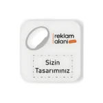 Baskılı Kare Açacak Magnet -  Şişe Açacağı
