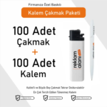 Baskılı Promosyon 100 Kalem 100 Çakmak Paketi